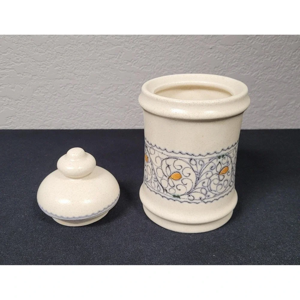 La Botteghina Del Ceramista Hand-Painted Ceramic Jar Canister Vintage 1980s